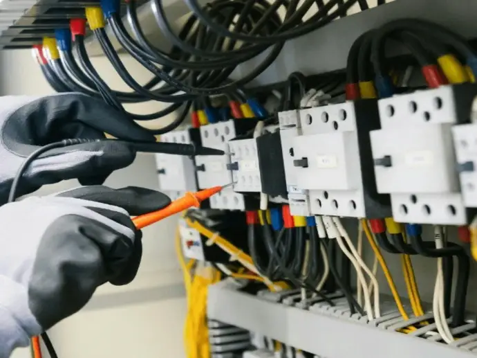 Prüfung einer elektrischen Verteilung mit Messspitzen